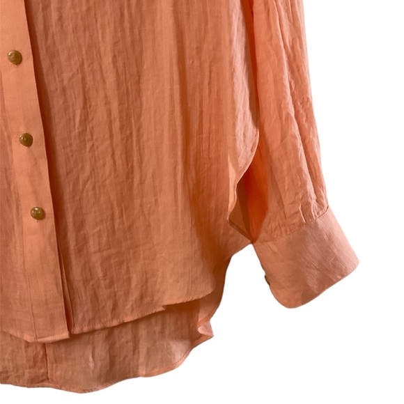 Free People Women’s Sheer High Low Button Down - Picture 7 of 12